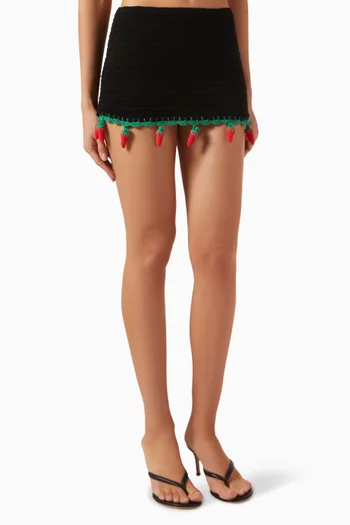 Chilly Mini Skirt in Crochet Knit