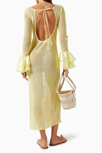 Treasure Lemon Maxi Dress in Crochet Knit