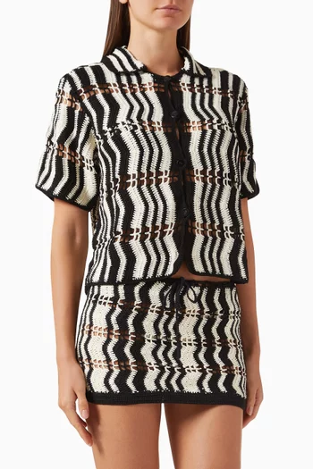 Riviera Shirt in Crochet Knit