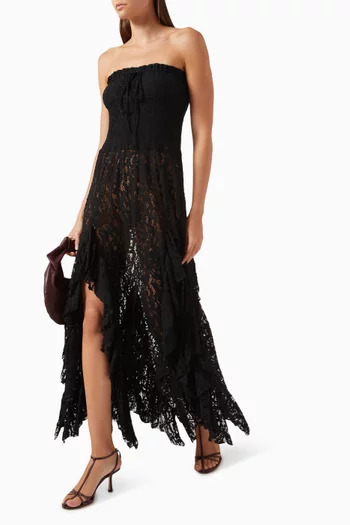 Ruffle Monica Maxi Dress in Lace