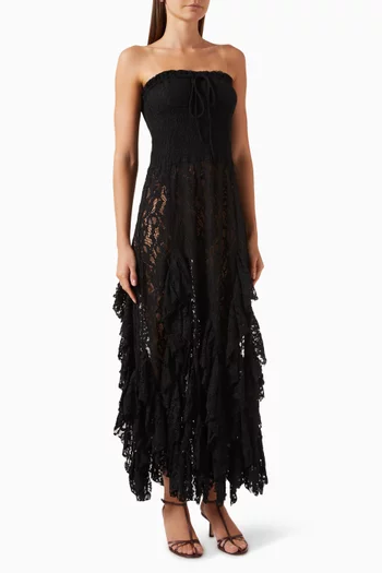 Ruffle Monica Maxi Dress in Lace
