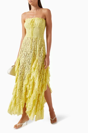 Ruffle Monica Maxi Dress in Lace