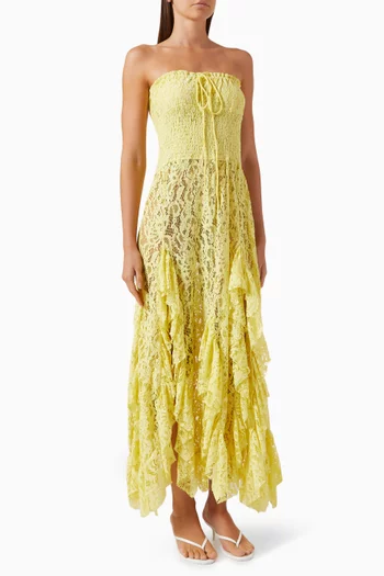 Ruffle Monica Maxi Dress in Lace