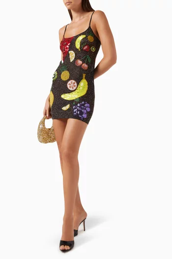 Sparkly Tutti Frutti Mini Dress in Mesh