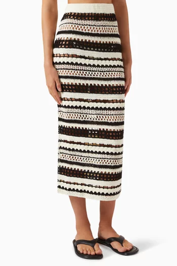 Riviera Maxi Skirt in Crochet Knit