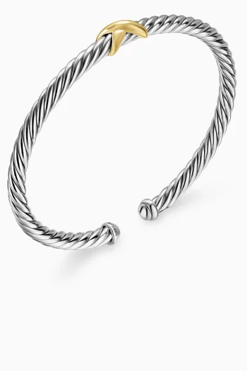 Cable Flex X Station Bracelet in Sterling Silver & Gold