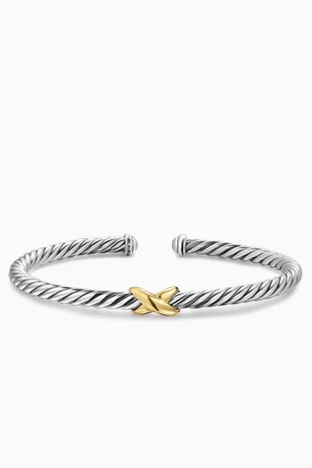 Cable Flex X Station Bracelet in Sterling Silver & Gold