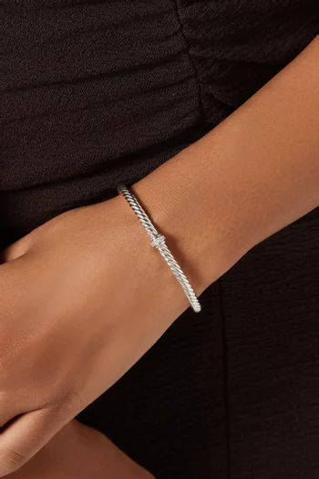 Cablespira® Diamonds Flex Bracelet in Sterling Silver