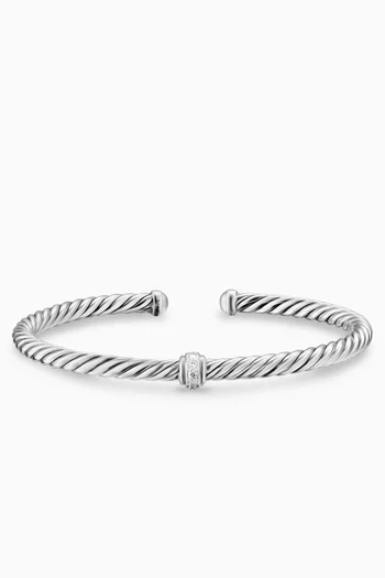 Cablespira® Diamonds Flex Bracelet in Sterling Silver