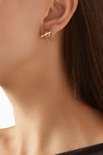 DY Mercer™ Petite Toggle Chain Stud Earrings in 18kt Yellow Gold