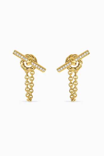 DY Mercer™ Petite Toggle Chain Stud Earrings in 18kt Yellow Gold