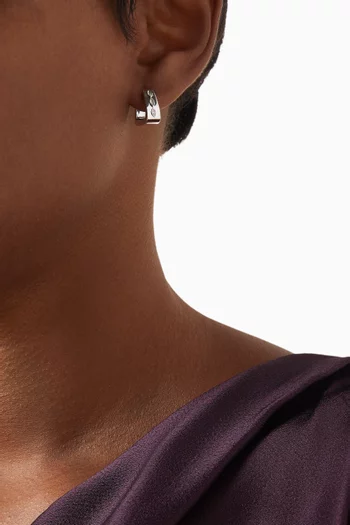 Marquise Diamond Huggies in 18kt White Gold