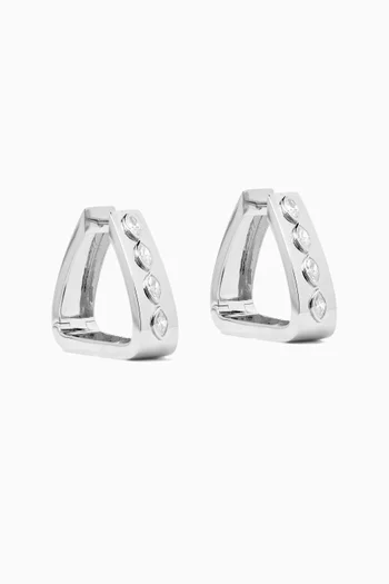 Marquise Diamond Huggies in 18kt White Gold