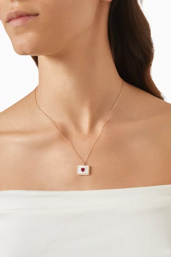 'BeMine' Necklace in Mother of Pearl & 18kt Gold