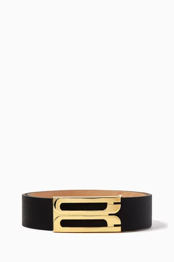 Jumbo Frame Belt in Grained Leather