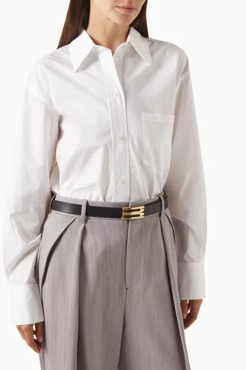 Frame Belt in Grained Leather