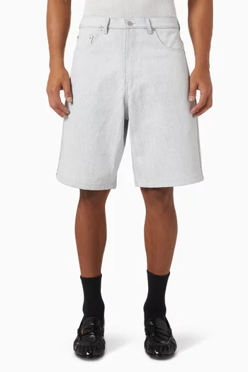 Whiteout Baggy Shorts in Denim