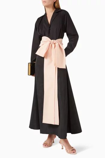 Clarence Belted Dress in Taffeta