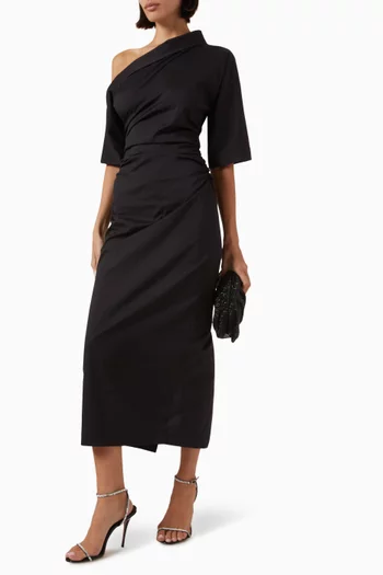 Bowery Midi Dress in Stretch-cotton