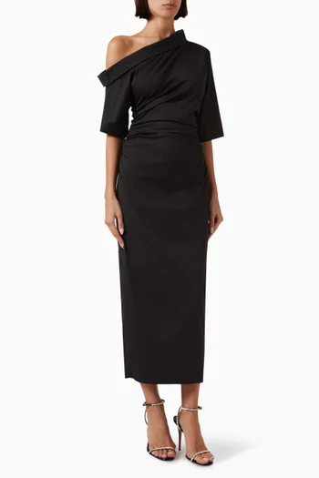 Bowery Midi Dress in Stretch-cotton