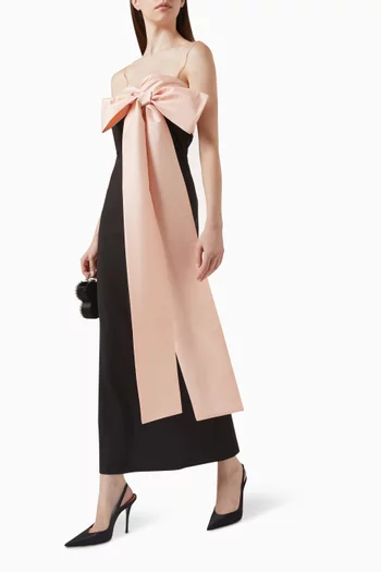 Bart Bow Maxi Dress in Crepe