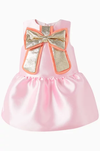 Guilded Bow Dress in Satin