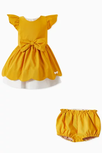 Scalloped Dress & Bloomers Set