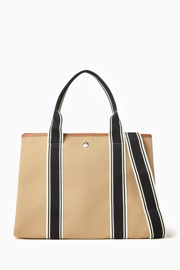 Medium Traversée Tote Bag in Linen Canvas