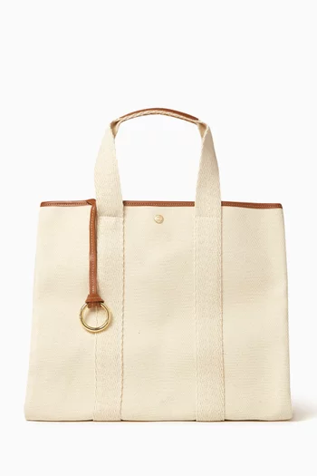 Large Traversée Tote Bag in Verneuil Canvas