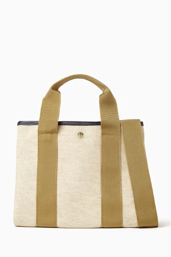 Small Traversée Tote Bag in Linen Canvas