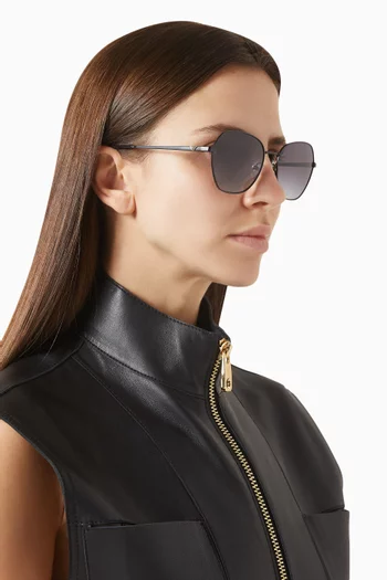 Irregular-shaped  Sunglasses in Metal