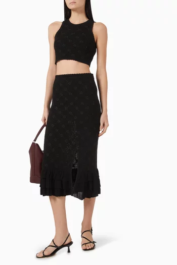 Floral-embroidered Crop Top