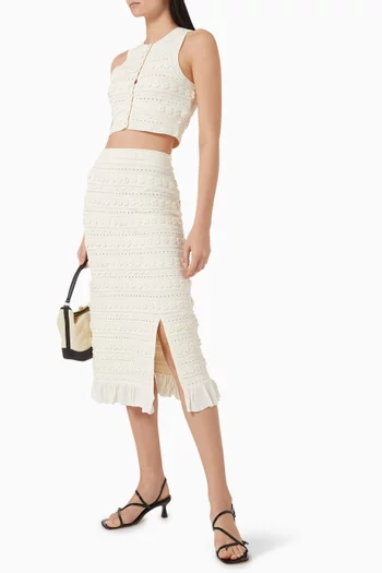 Crochet Buttoned Crop Top
