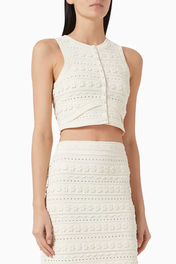 Crochet Buttoned Crop Top