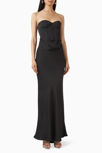 Corset Maxi Dress in Satin