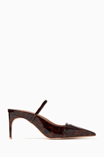 Aurora 70 Leopard-print Mules in Patent Leather