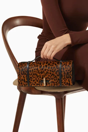 May Leopard-print Clutch Bag in Calf Hair
