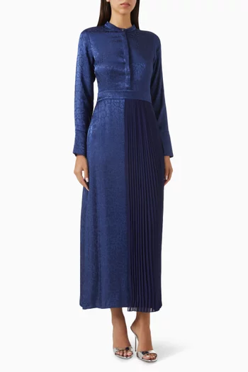 Pleated-detail Dress in Chiffon