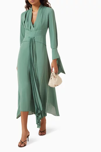 Geometric-print Dress in Satin