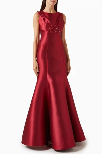 Bead-embellished Fishtail Dress