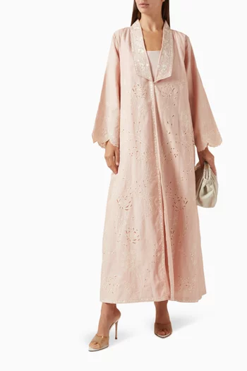 Broderie Anglaise Abaya Set in Cotton