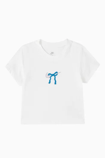 Cropped T-shirt in Cotton-blend