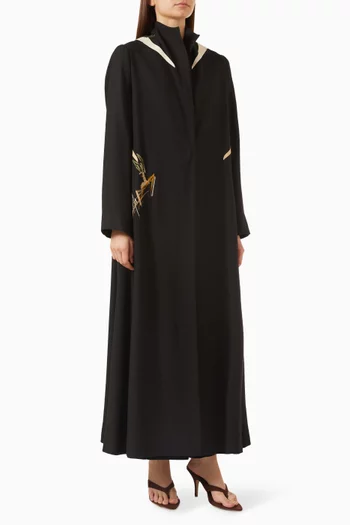 Coat-style Embroidered Abaya