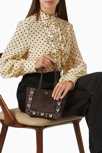 Mini Nellcôte Shopper Tote Bag in Suede