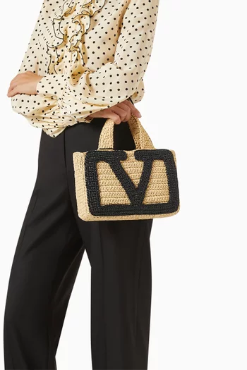 Small Viva Superstar Shopping Bag in Raffia