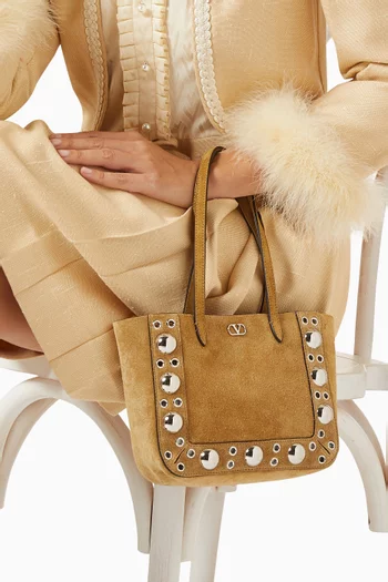 Mini Nellcôte Shopper Tote Bag in Suede