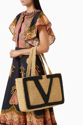 Large Viva Superstar Shopping Bag in Raffia