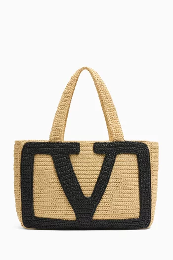 Large Viva Superstar Shopping Bag in Raffia