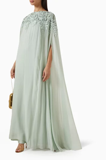 Floral-embroidered Cape Kaftan