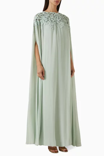 Floral-embroidered Cape Kaftan